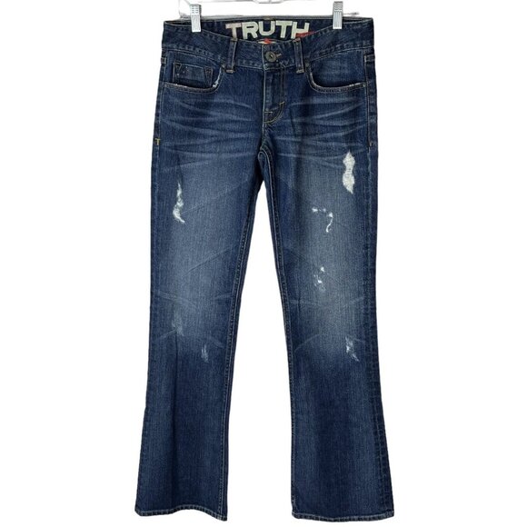 Truth Be Told Naked Jeans Womens Boot Cut Low Rise Dark Wash Size 27 - Picture 1 of 15